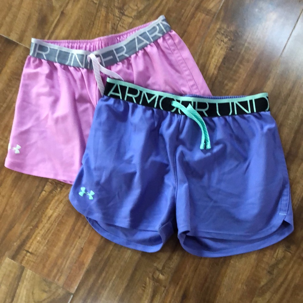 Set of 2 Under Armour youth shorts.